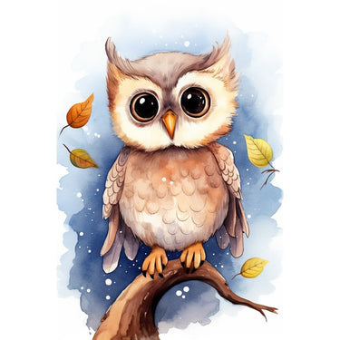Watercolour Canvas of Owl